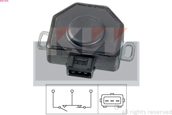 KW 495 079 - Датчик, положення дросельної заслінки autozip.com.ua