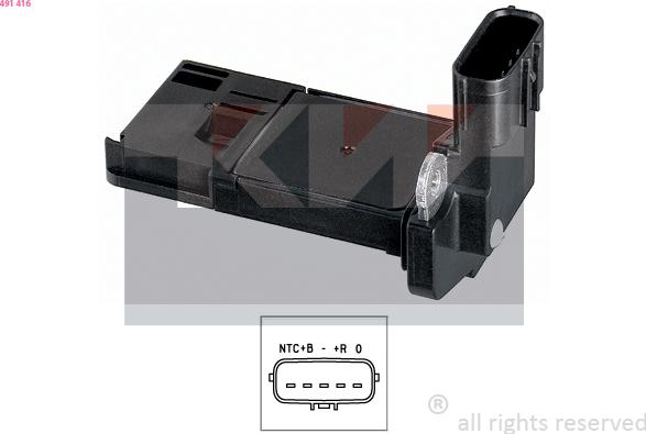 KW 491 416 - Датчик потоку, маси повітря autozip.com.ua