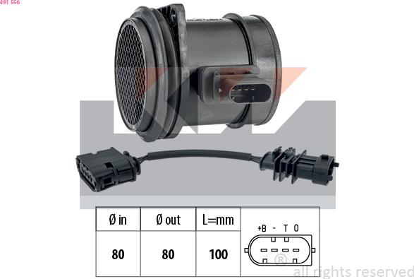 KW 491 556 - Датчик потоку, маси повітря autozip.com.ua