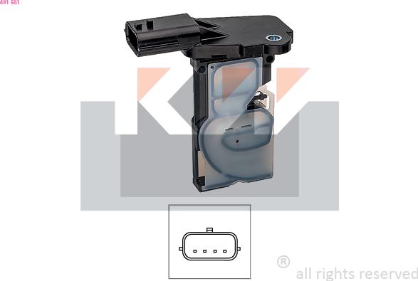 KW 491 561 - Датчик потоку, маси повітря autozip.com.ua