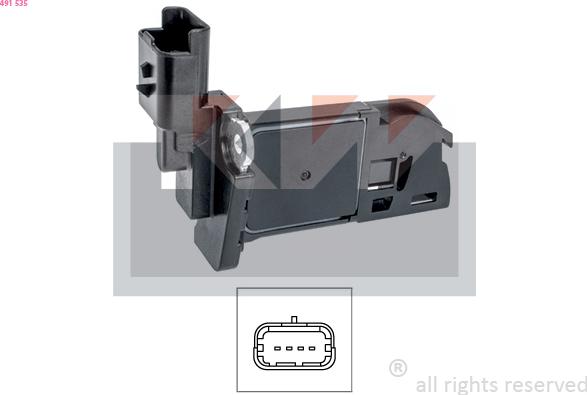 KW 491 535 - Датчик потоку, маси повітря autozip.com.ua