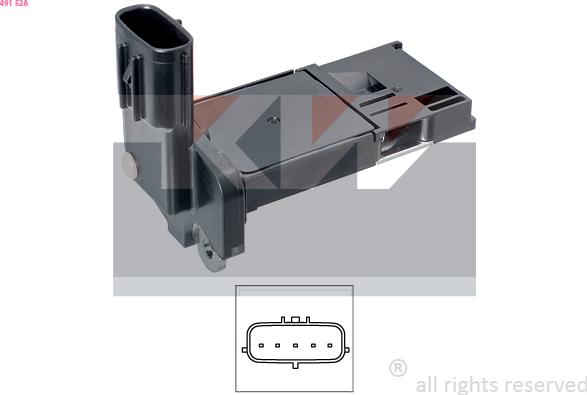 KW 491 528 - Датчик потоку, маси повітря autozip.com.ua