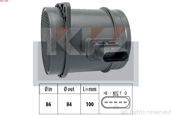 KW 491 329 - Датчик потоку, маси повітря autozip.com.ua