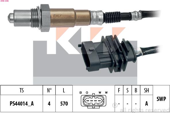 KW 498 546 - Лямбда-зонд, датчик кисню autozip.com.ua