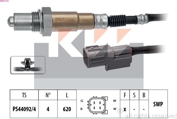 KW 498 514 - Лямбда-зонд, датчик кисню autozip.com.ua