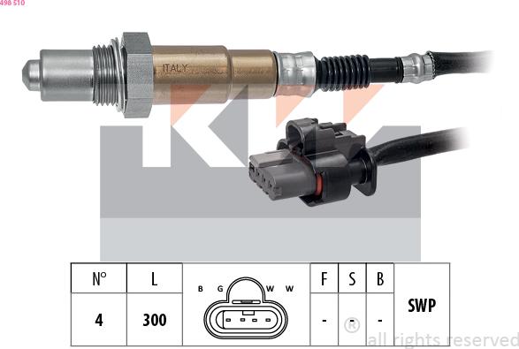 KW 498 510 - Лямбда-зонд, датчик кисню autozip.com.ua