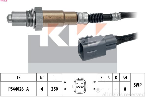 KW 498 529 - Лямбда-зонд, датчик кисню autozip.com.ua