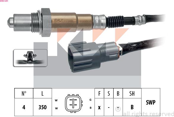 KW 498 641 - Лямбда-зонд, датчик кисню autozip.com.ua
