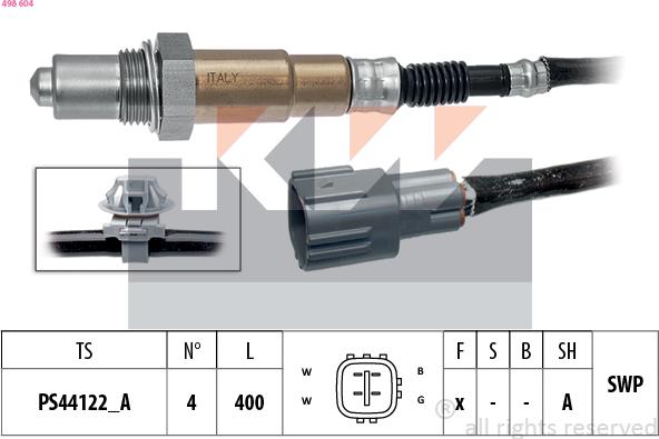 KW 498 604 - Лямбда-зонд, датчик кисню autozip.com.ua