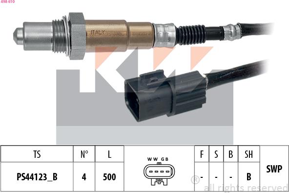 KW 498 610 - Лямбда-зонд, датчик кисню autozip.com.ua
