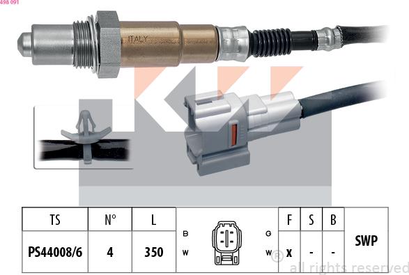 KW 498 091 - Лямбда-зонд, датчик кисню autozip.com.ua