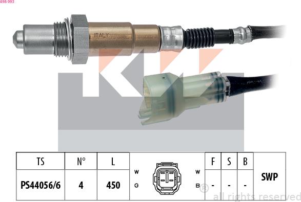 KW 498 093 - Лямбда-зонд, датчик кисню autozip.com.ua