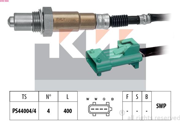 KW 498 068 - Лямбда-зонд, датчик кисню autozip.com.ua