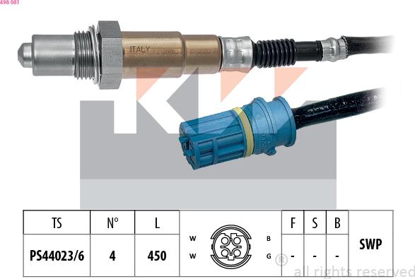 KW 498 081 - Лямбда-зонд, датчик кисню autozip.com.ua