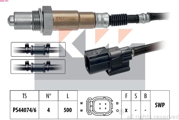KW 498 191 - Лямбда-зонд, датчик кисню autozip.com.ua