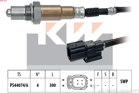 KW 498 153 - Лямбда-зонд, датчик кисню autozip.com.ua