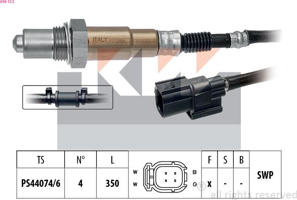 KW 498 152 - Лямбда-зонд, датчик кисню autozip.com.ua