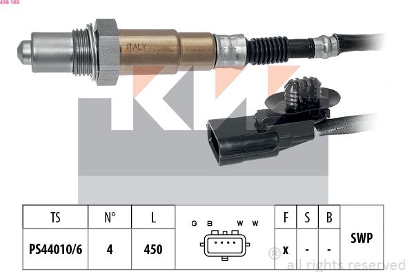 KW 498 169 - Лямбда-зонд, датчик кисню autozip.com.ua