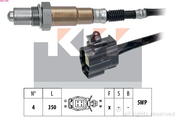 KW 498 100 - Лямбда-зонд, датчик кисню autozip.com.ua