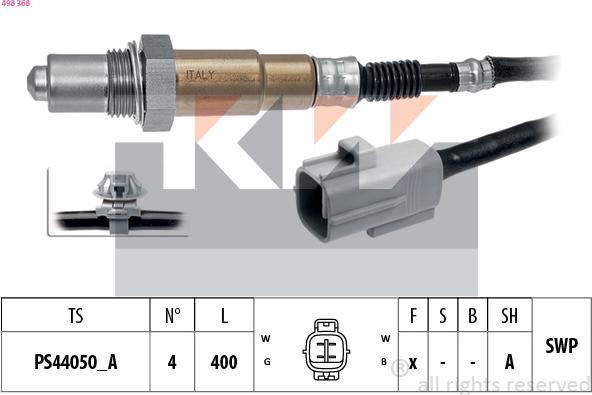 KW 498 368 - Лямбда-зонд, датчик кисню autozip.com.ua