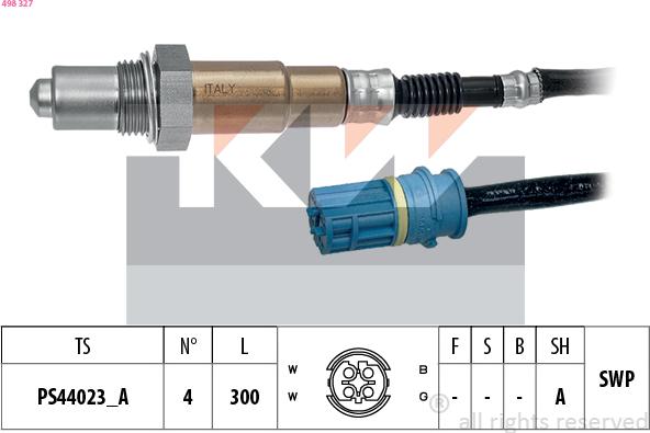 KW 498 327 - Лямбда-зонд, датчик кисню autozip.com.ua