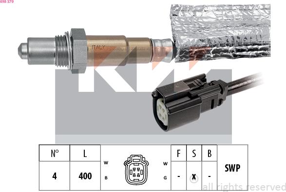 KW 498 379 - Лямбда-зонд, датчик кисню autozip.com.ua