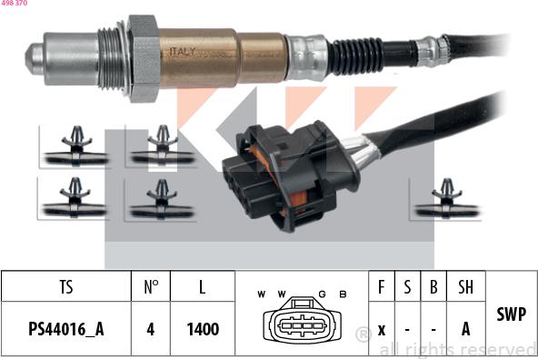 KW 498 370 - Лямбда-зонд, датчик кисню autozip.com.ua