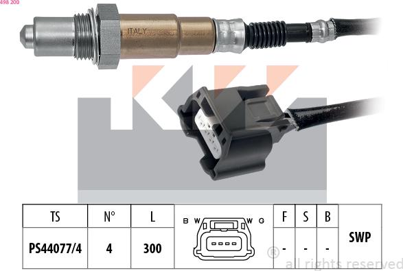 KW 498 200 - Лямбда-зонд, датчик кисню autozip.com.ua
