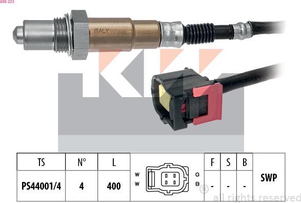 KW 498 233 - Лямбда-зонд, датчик кисню autozip.com.ua