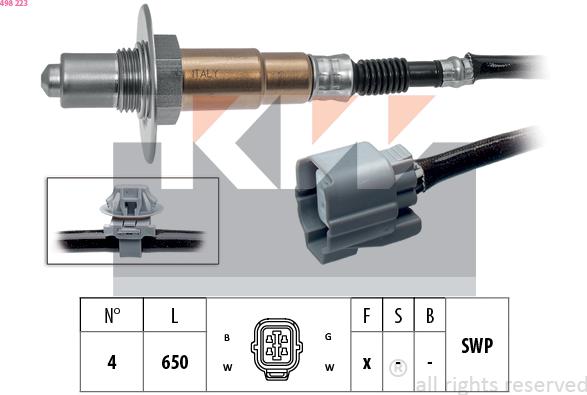 KW 498 223 - Лямбда-зонд, датчик кисню autozip.com.ua