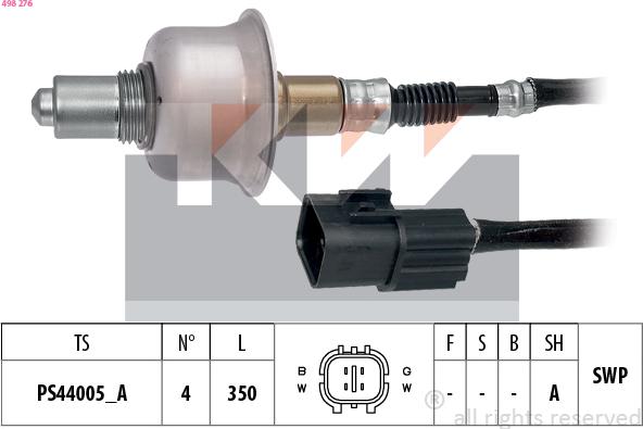 KW 498 276 - Лямбда-зонд, датчик кисню autozip.com.ua