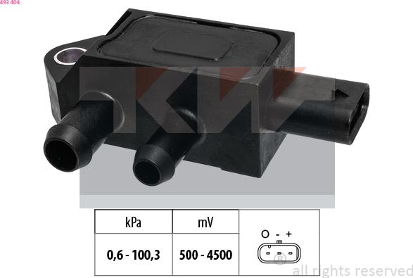 KW 493 404 - Датчик, тиск вихлопних газів autozip.com.ua