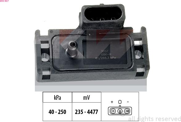 KW 493 057 - Датчик тиску повітря, висотний коректор autozip.com.ua