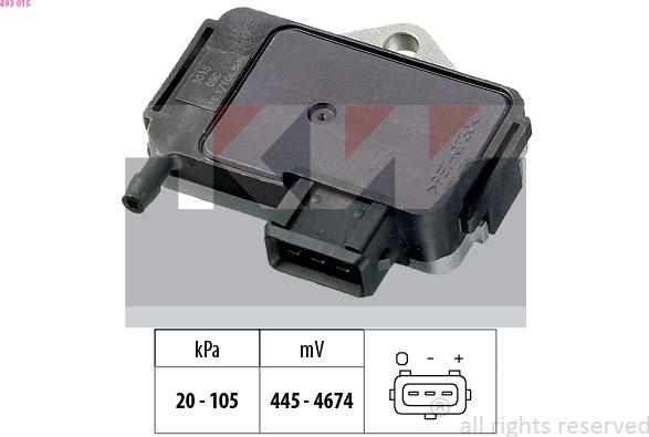 KW 493 015 - Датчик тиску повітря, висотний коректор autozip.com.ua