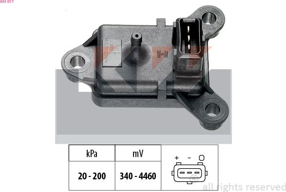 KW 493 017 - Датчик тиску повітря, висотний коректор autozip.com.ua