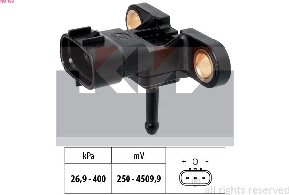 KW 493 198 - Датчик тиску повітря, висотний коректор autozip.com.ua