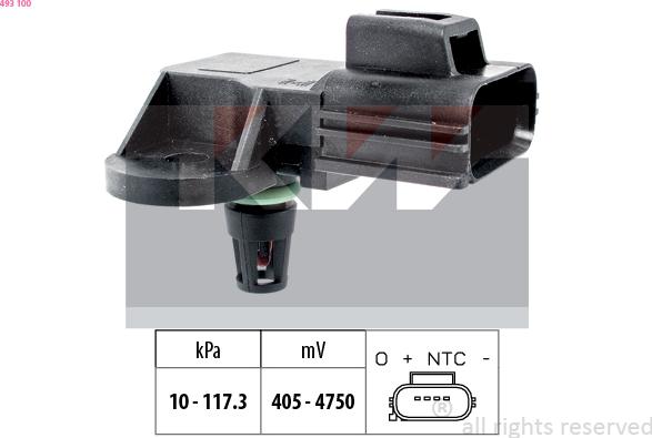 KW 493 100 - Датчик тиску повітря, висотний коректор autozip.com.ua