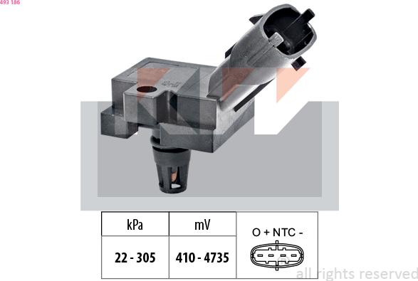 KW 493 186 - Датчик тиску повітря, висотний коректор autozip.com.ua