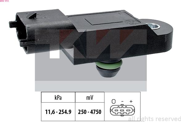 KW 493 173 - Датчик тиску повітря, висотний коректор autozip.com.ua