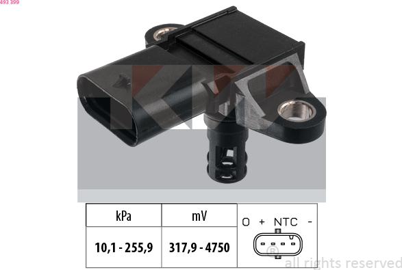 KW 493 399 - Датчик тиску повітря, висотний коректор autozip.com.ua