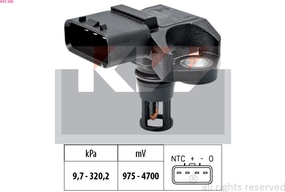 KW 493 385 - Датчик тиску повітря, висотний коректор autozip.com.ua