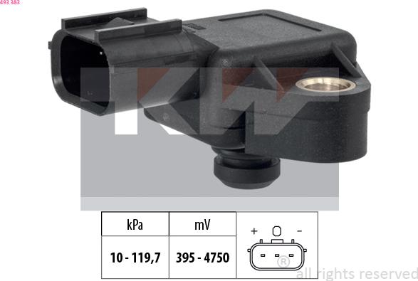 KW 493 383 - Датчик тиску повітря, висотний коректор autozip.com.ua
