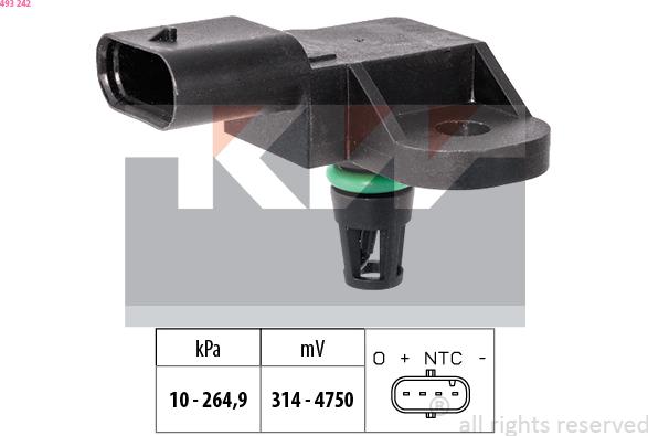 KW 493 242 - Датчик тиску повітря, висотний коректор autozip.com.ua