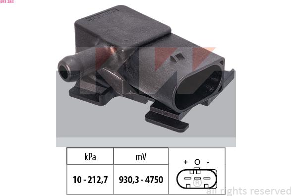 KW 493 283 - Датчик тиску повітря, висотний коректор autozip.com.ua