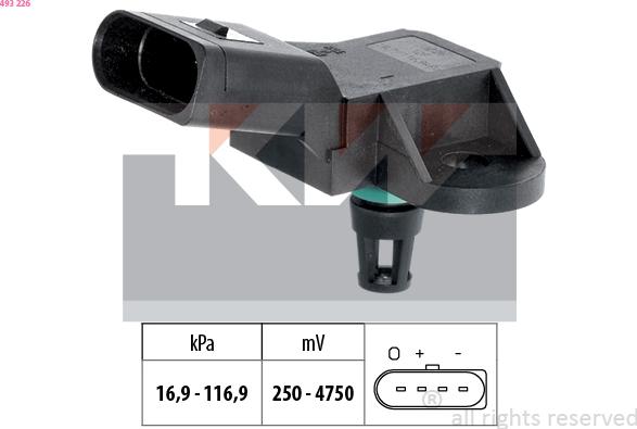 KW 493 226 - Датчик тиску повітря, висотний коректор autozip.com.ua