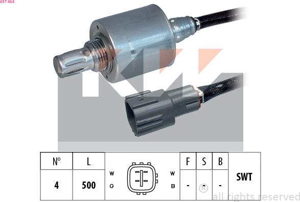 KW 497 464 - Лямбда-зонд, датчик кисню autozip.com.ua