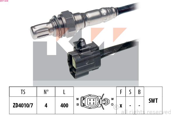 KW 497 559 - Лямбда-зонд, датчик кисню autozip.com.ua