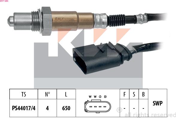 KW 497 585 - Лямбда-зонд, датчик кисню autozip.com.ua