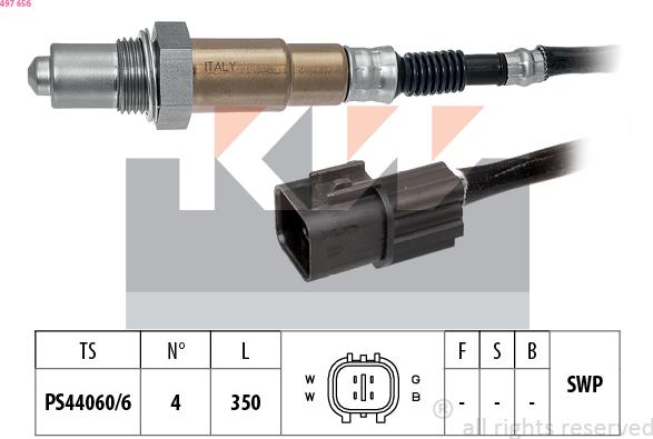 KW 497 656 - Лямбда-зонд, датчик кисню autozip.com.ua