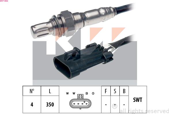 KW 497 602 - Лямбда-зонд, датчик кисню autozip.com.ua